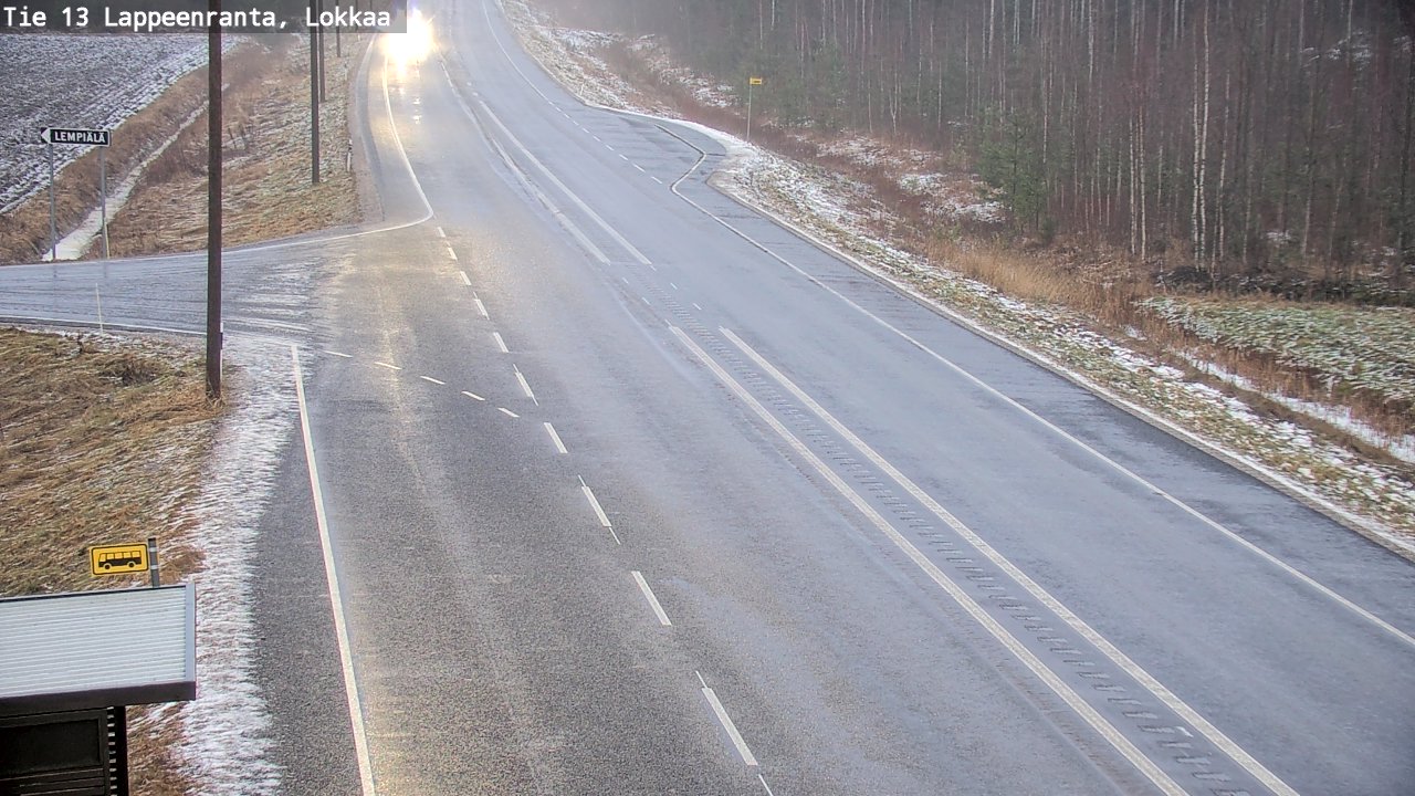Weather Camera Image Väg 13 Lokkaa rakan, Lappeenranta, Etelä-Karjala