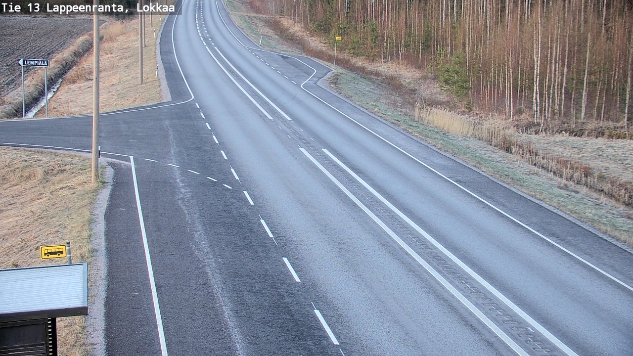 Weather Camera Image Väg 13 Lokkaa rakan, Lappeenranta, Etelä-Karjala