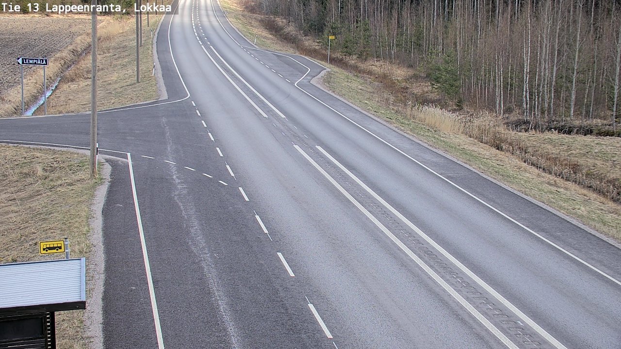 Weather Camera Image Väg 13 Lokkaa rakan, Lappeenranta, Etelä-Karjala