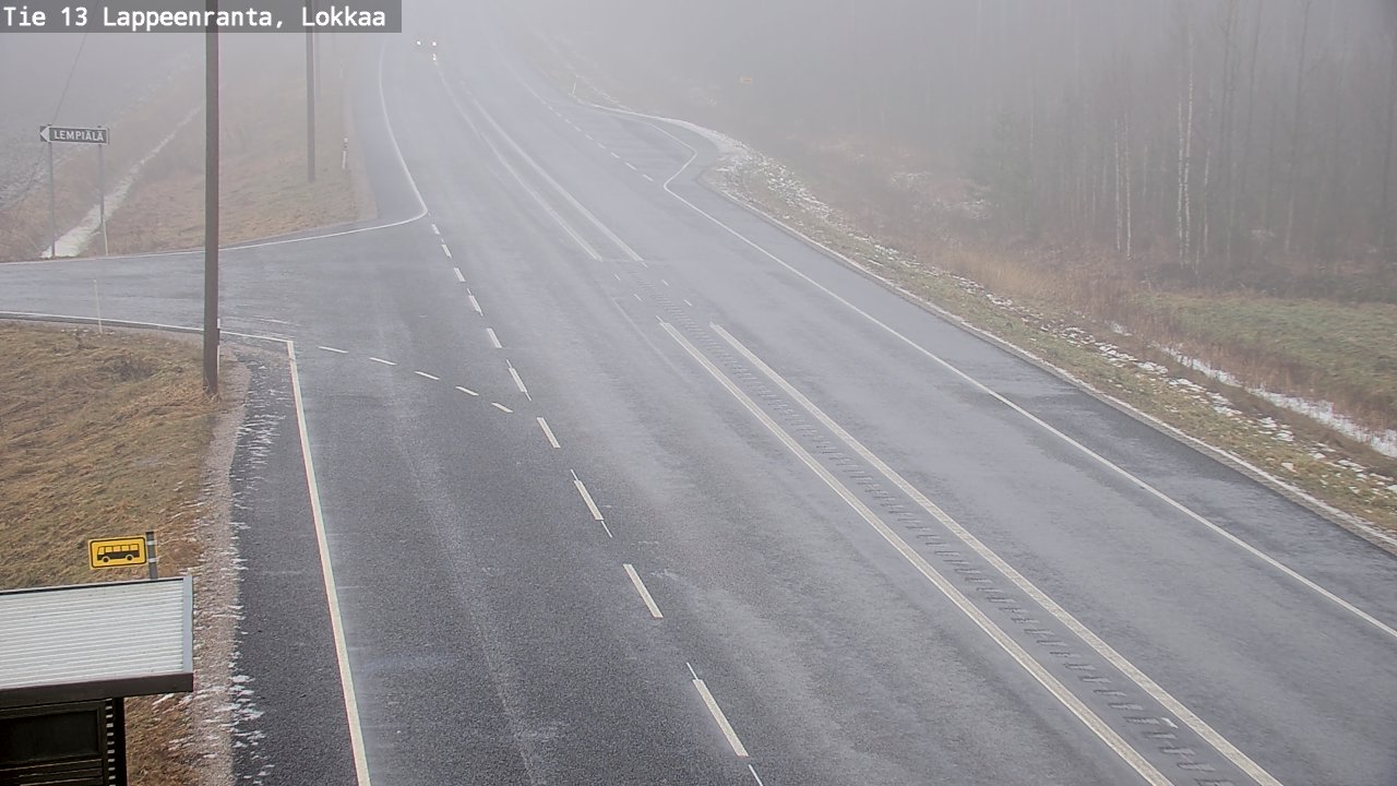 Weather Camera Image Väg 13 Lokkaa rakan, Lappeenranta, Etelä-Karjala