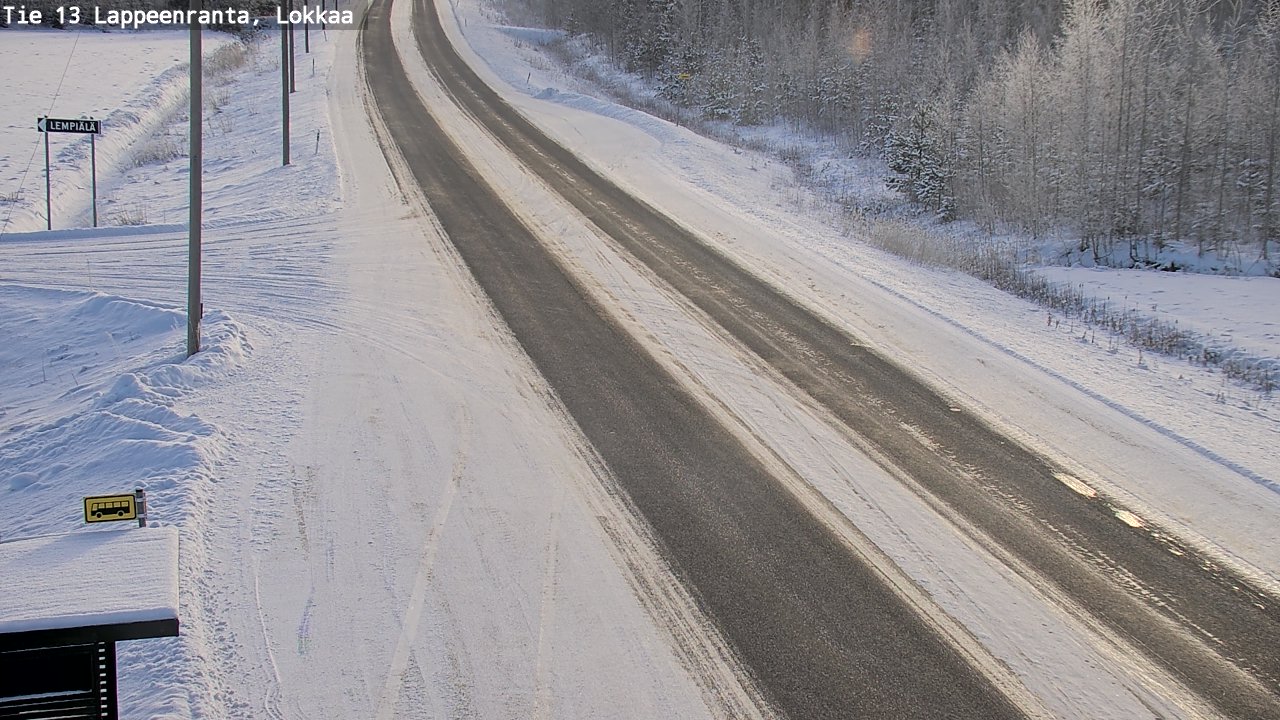 Weather Camera Image Road 13 Lokkaa straight, Lappeenranta, Etelä-Karjala