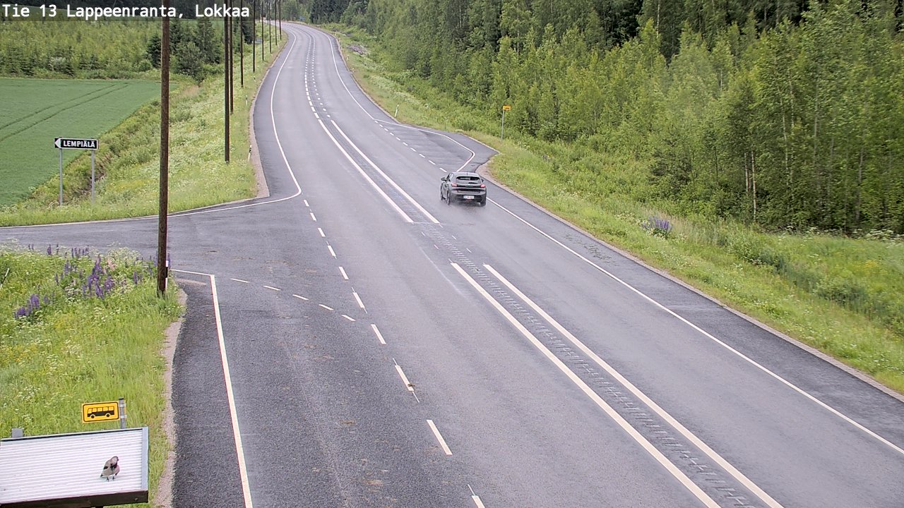 Weather Camera Image Väg 13 Lokkaa rakan, Lappeenranta, Etelä-Karjala