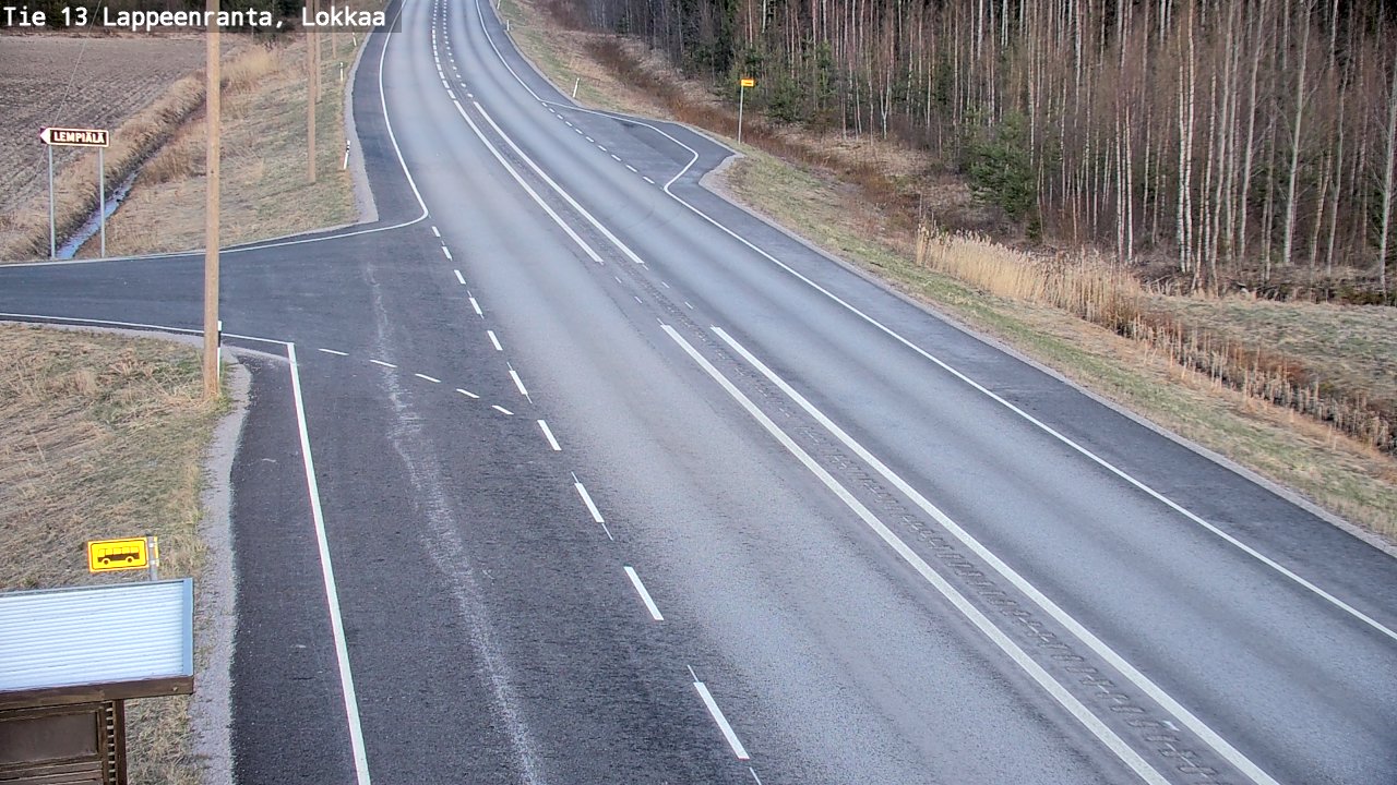 Weather Camera Image Väg 13 Lokkaa rakan, Lappeenranta, Etelä-Karjala