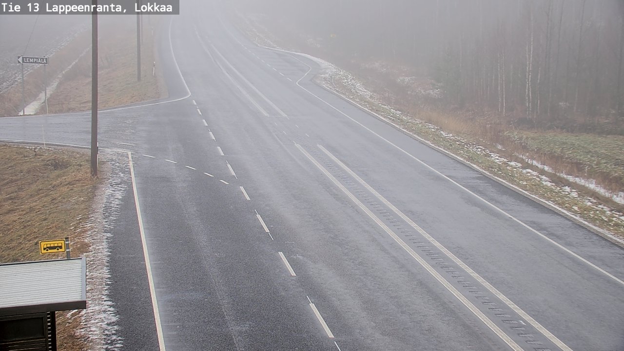 Weather Camera Image Väg 13 Lokkaa rakan, Lappeenranta, Etelä-Karjala
