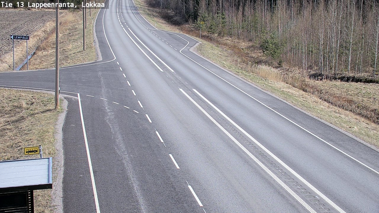 Weather Camera Image Väg 13 Lokkaa rakan, Lappeenranta, Etelä-Karjala