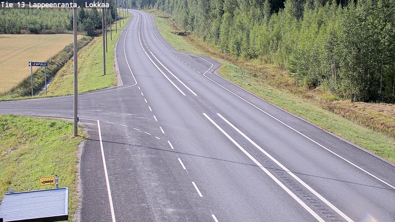 Weather Camera Image Road 13 Lokkaa straight, Lappeenranta, Etelä-Karjala