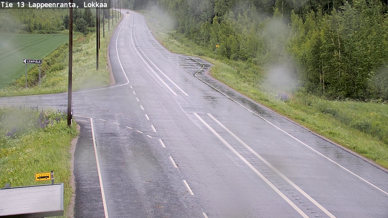 Weather Camera Image Väg 13 Lokkaa rakan, Lappeenranta, Etelä-Karjala