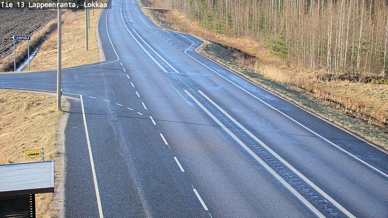 Weather Camera Image Väg 13 Lokkaa rakan, Lappeenranta, Etelä-Karjala