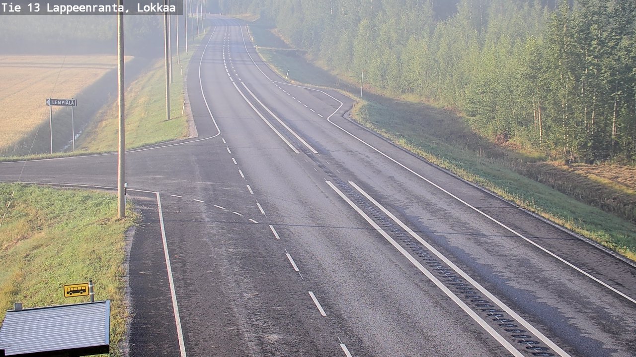 Weather Camera Image Väg 13 Lokkaa rakan, Lappeenranta, Etelä-Karjala