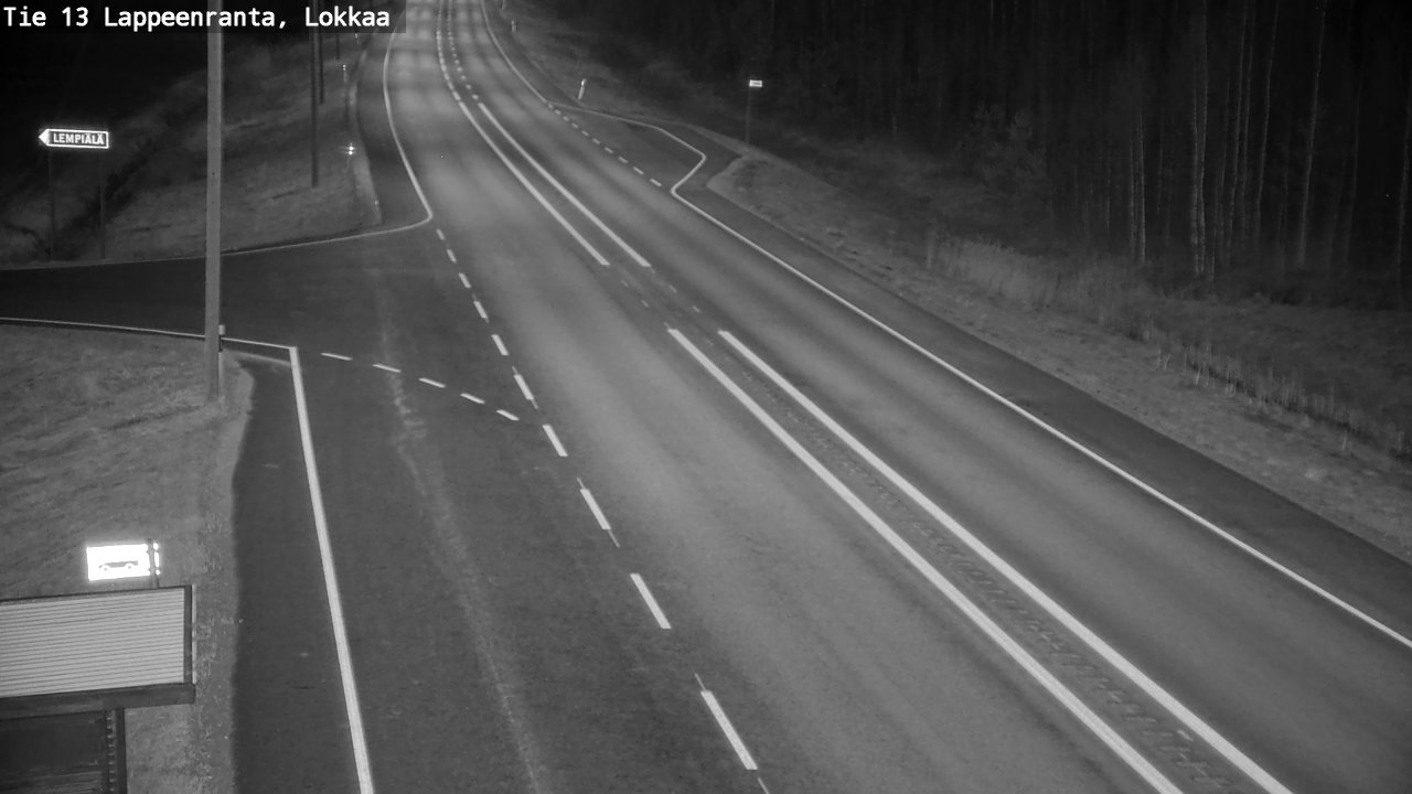 Weather Camera Image Väg 13 Lokkaa rakan, Lappeenranta, Etelä-Karjala