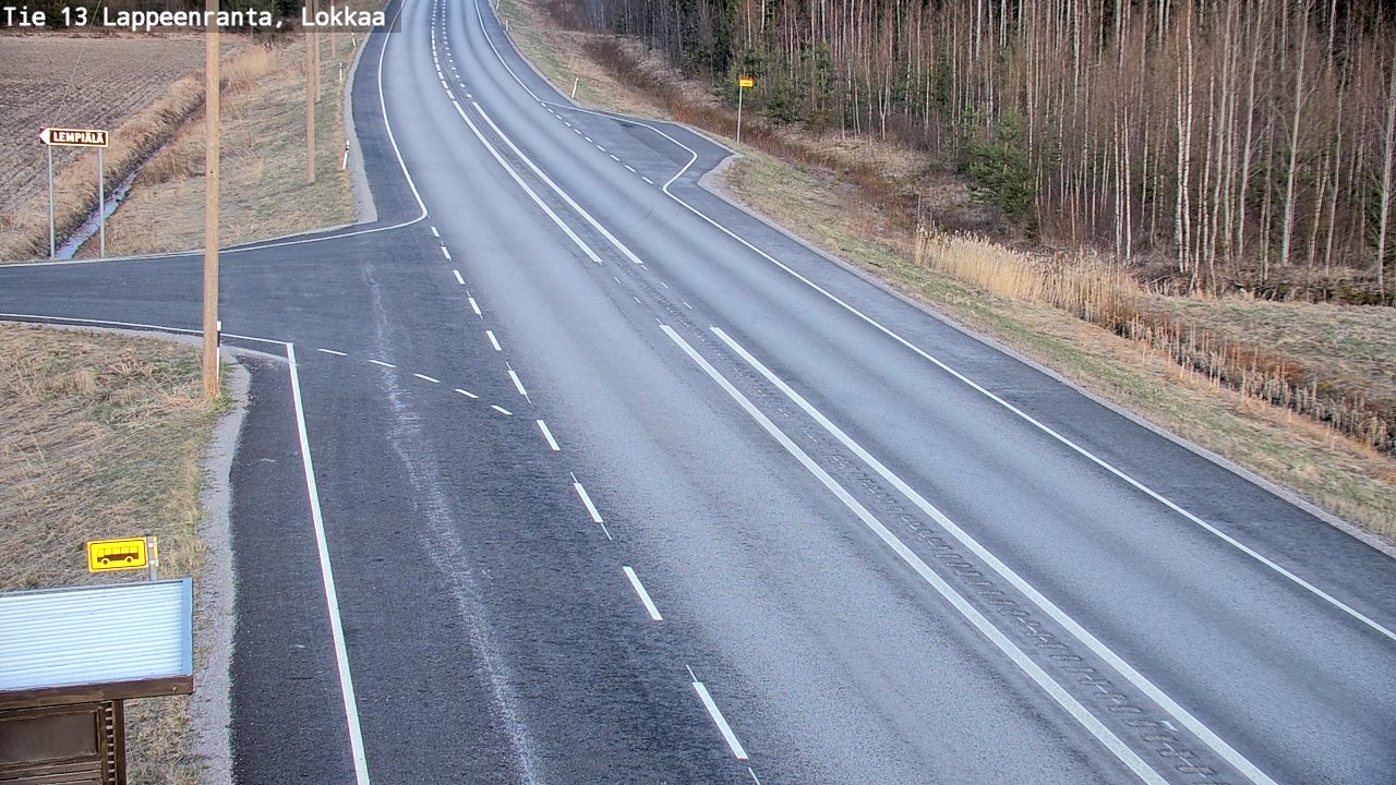 Weather Camera Image Väg 13 Lokkaa rakan, Lappeenranta, Etelä-Karjala