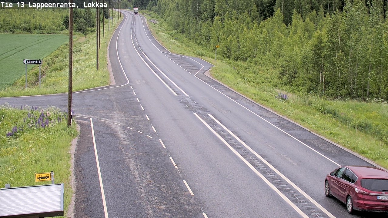 Weather Camera Image Väg 13 Lokkaa rakan, Lappeenranta, Etelä-Karjala