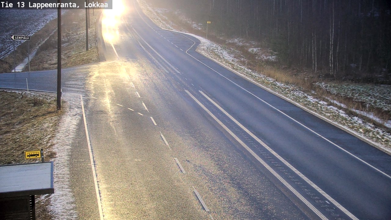 Weather Camera Image Väg 13 Lokkaa rakan, Lappeenranta, Etelä-Karjala