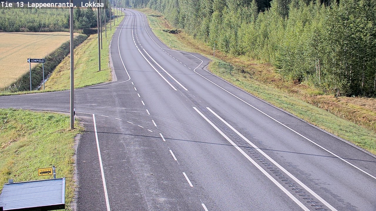 Weather Camera Image Road 13 Lokkaa straight, Lappeenranta, Etelä-Karjala