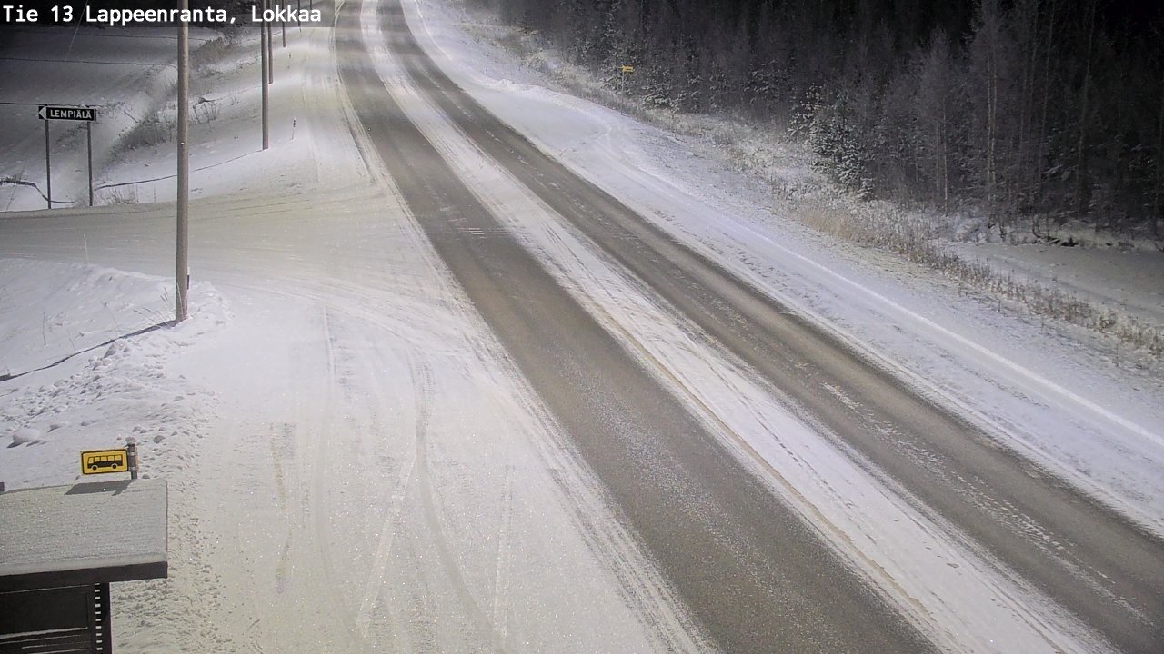 Weather Camera Image Road 13 Lokkaa straight, Lappeenranta, Etelä-Karjala
