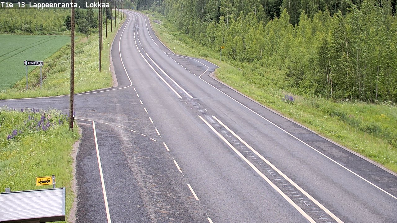 Weather Camera Image Väg 13 Lokkaa rakan, Lappeenranta, Etelä-Karjala