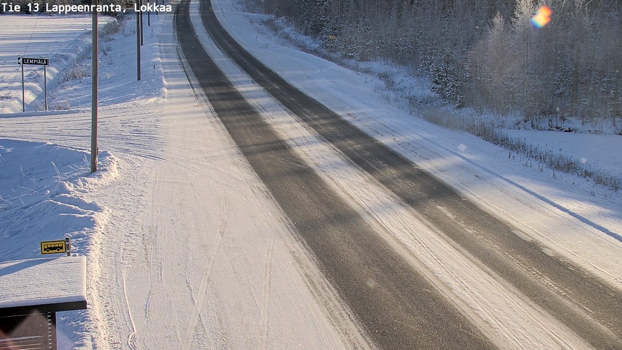 Weather Camera Image Road 13 Lokkaa straight, Lappeenranta, Etelä-Karjala