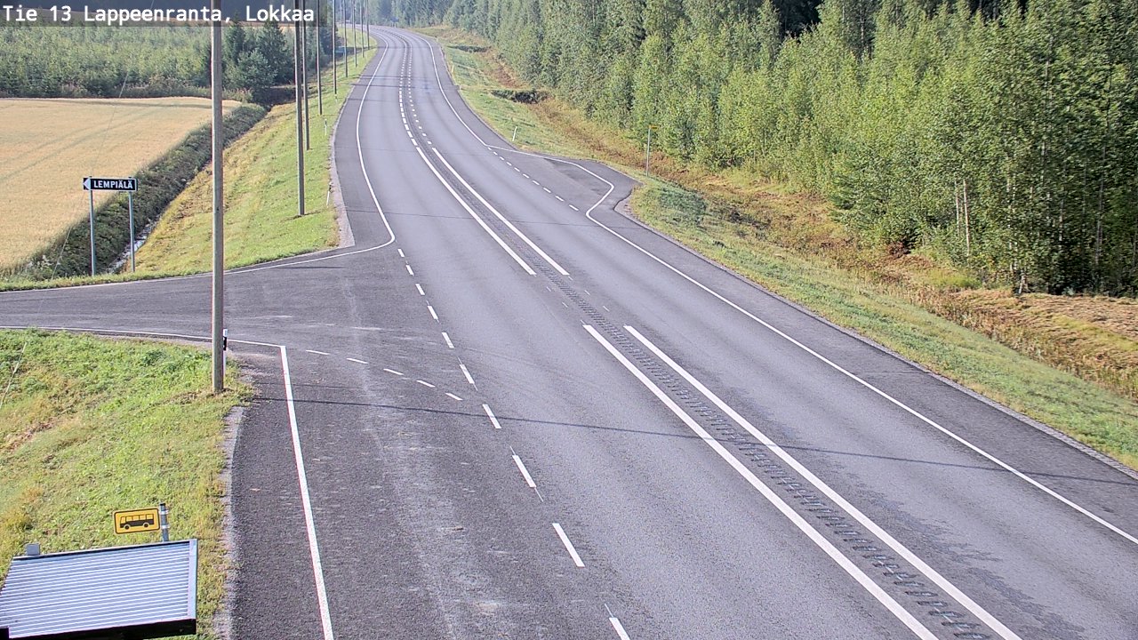 Weather Camera Image Road 13 Lokkaa straight, Lappeenranta, Etelä-Karjala