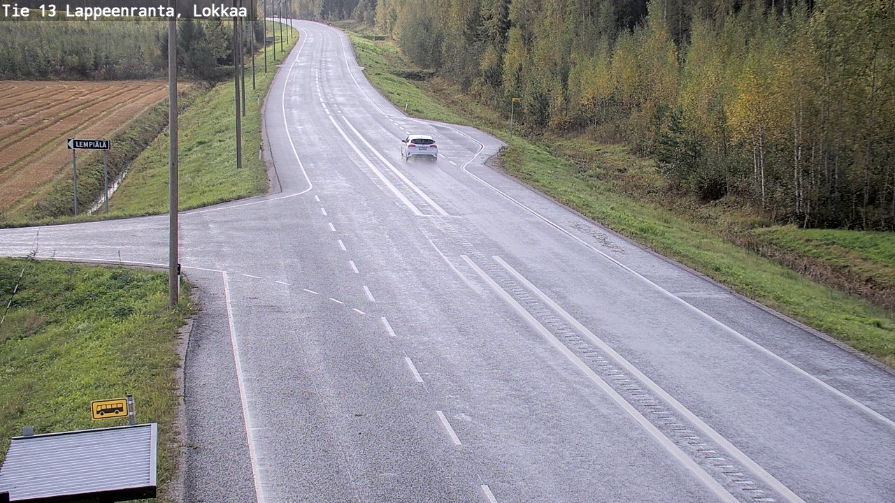 Weather Camera Image Road 13 Lokkaa straight, Lappeenranta, Etelä-Karjala