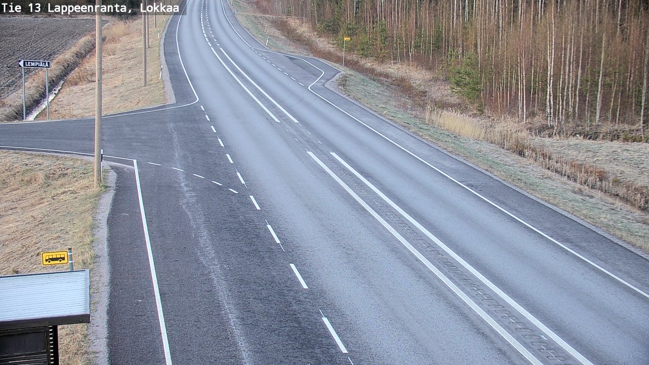 Weather Camera Image Road 13 Lokkaa straight, Lappeenranta, Etelä-Karjala