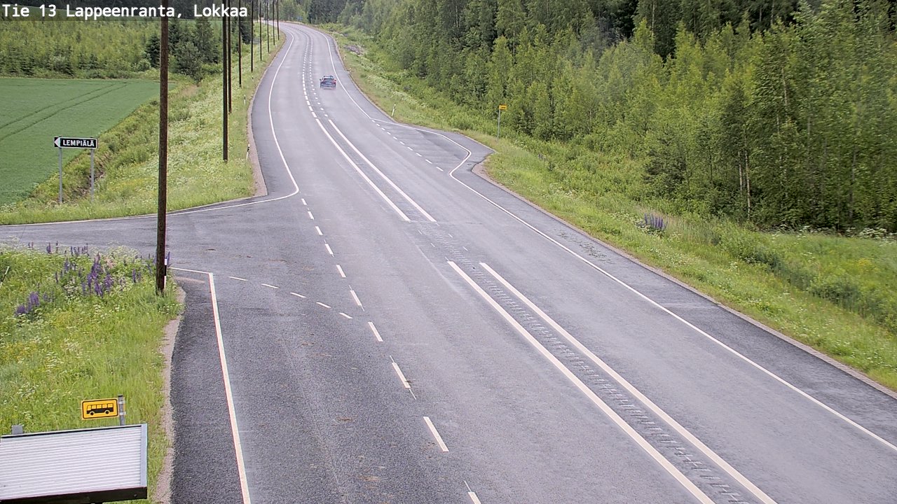Weather Camera Image Väg 13 Lokkaa rakan, Lappeenranta, Etelä-Karjala
