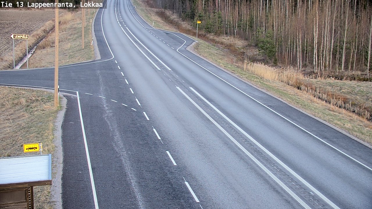 Weather Camera Image Väg 13 Lokkaa rakan, Lappeenranta, Etelä-Karjala