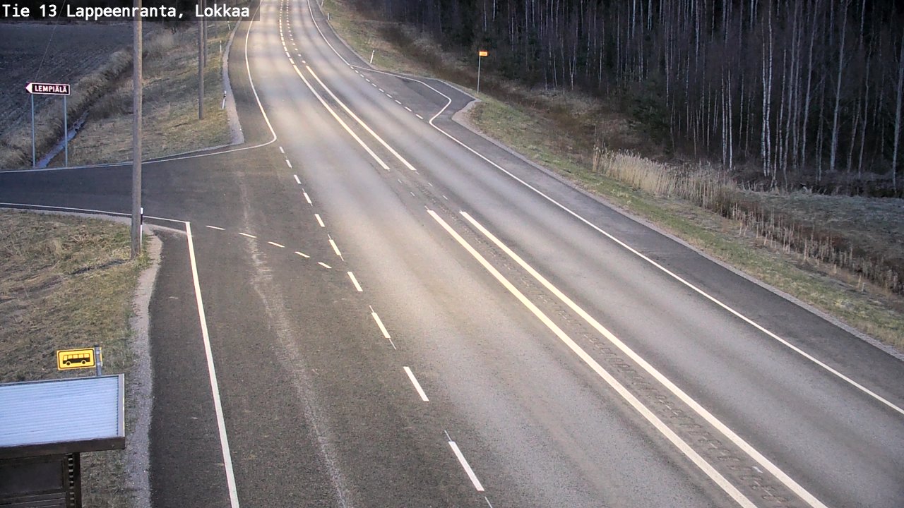 Weather Camera Image Väg 13 Lokkaa rakan, Lappeenranta, Etelä-Karjala