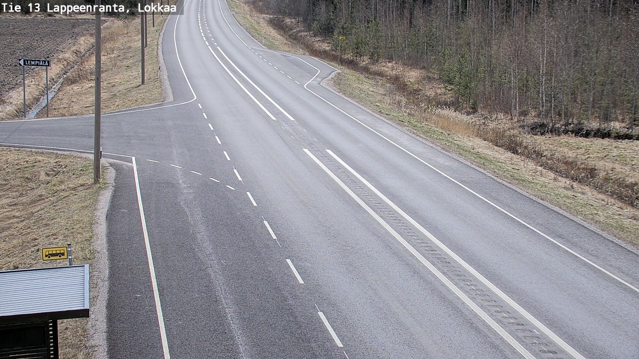 Weather Camera Image Väg 13 Lokkaa rakan, Lappeenranta, Etelä-Karjala