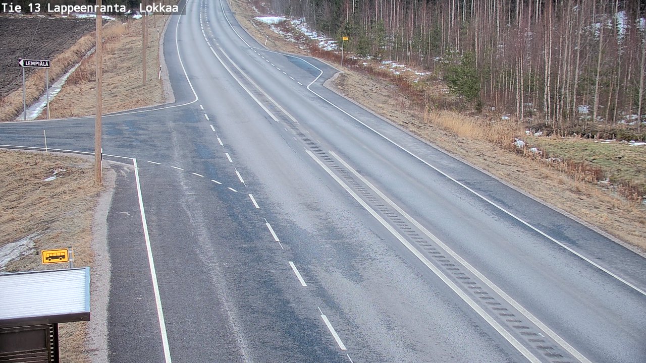Weather Camera Image Road 13 Lokkaa straight, Lappeenranta, Etelä-Karjala