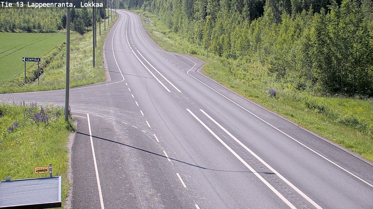 Kelikamerat Kuva Tie 13 Lokkaan suora, Lappeenranta, Etelä-Karjala