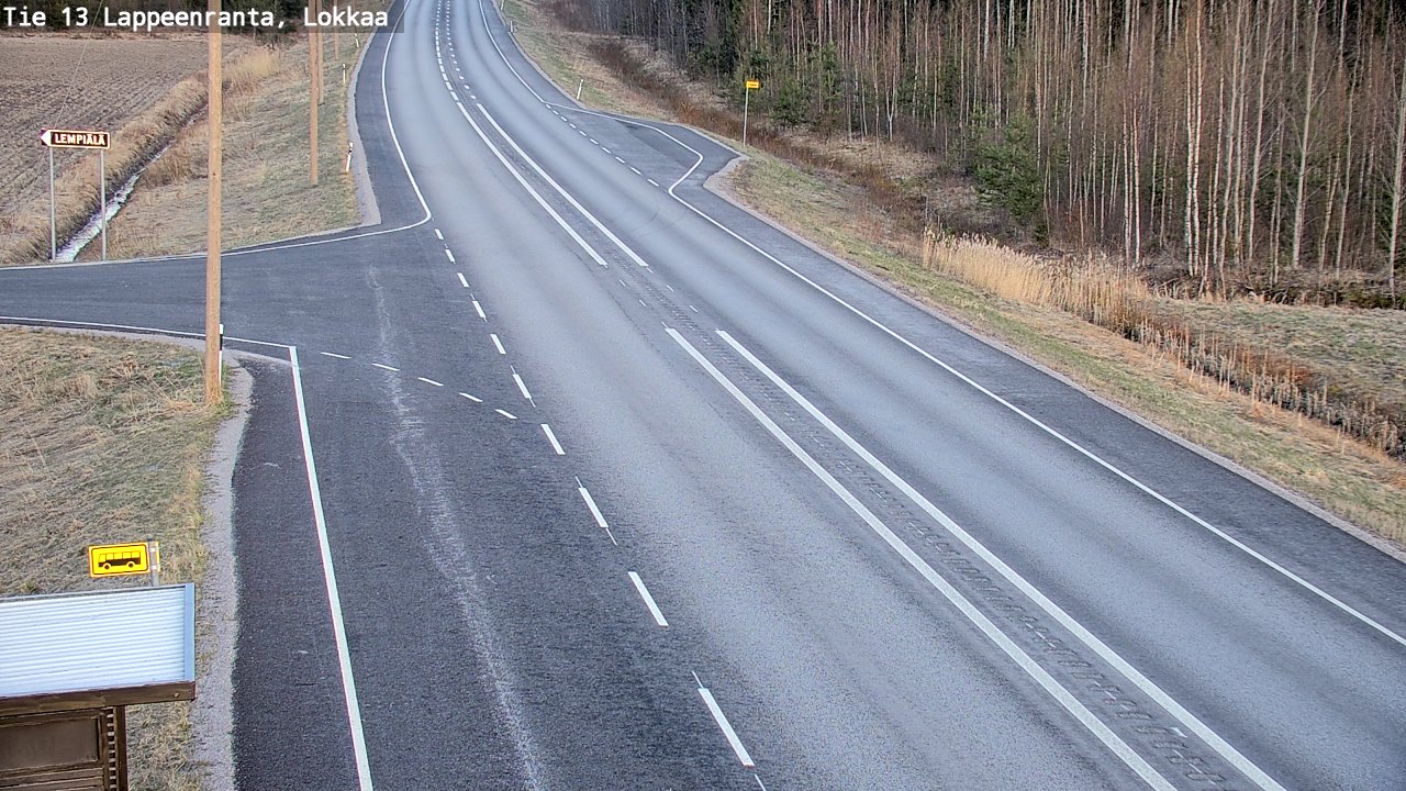 Weather Camera Image Väg 13 Lokkaa rakan, Lappeenranta, Etelä-Karjala