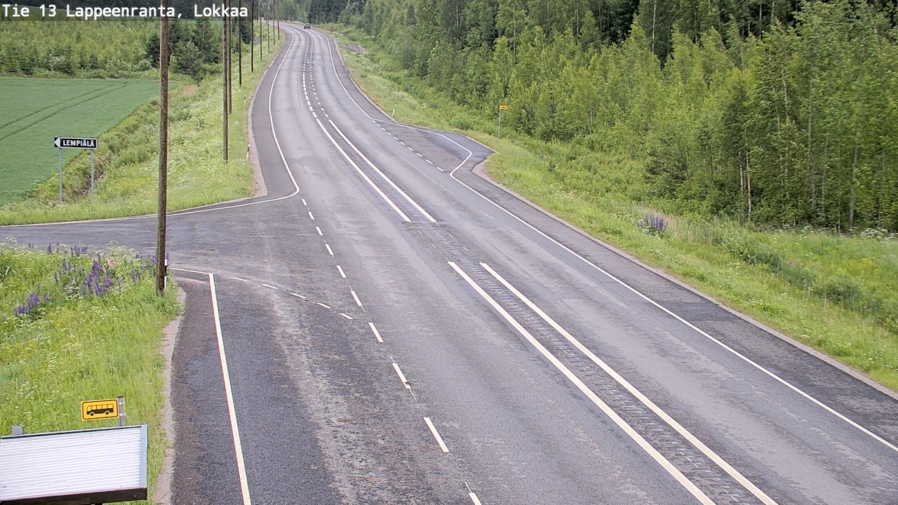 Weather Camera Image Väg 13 Lokkaa rakan, Lappeenranta, Etelä-Karjala