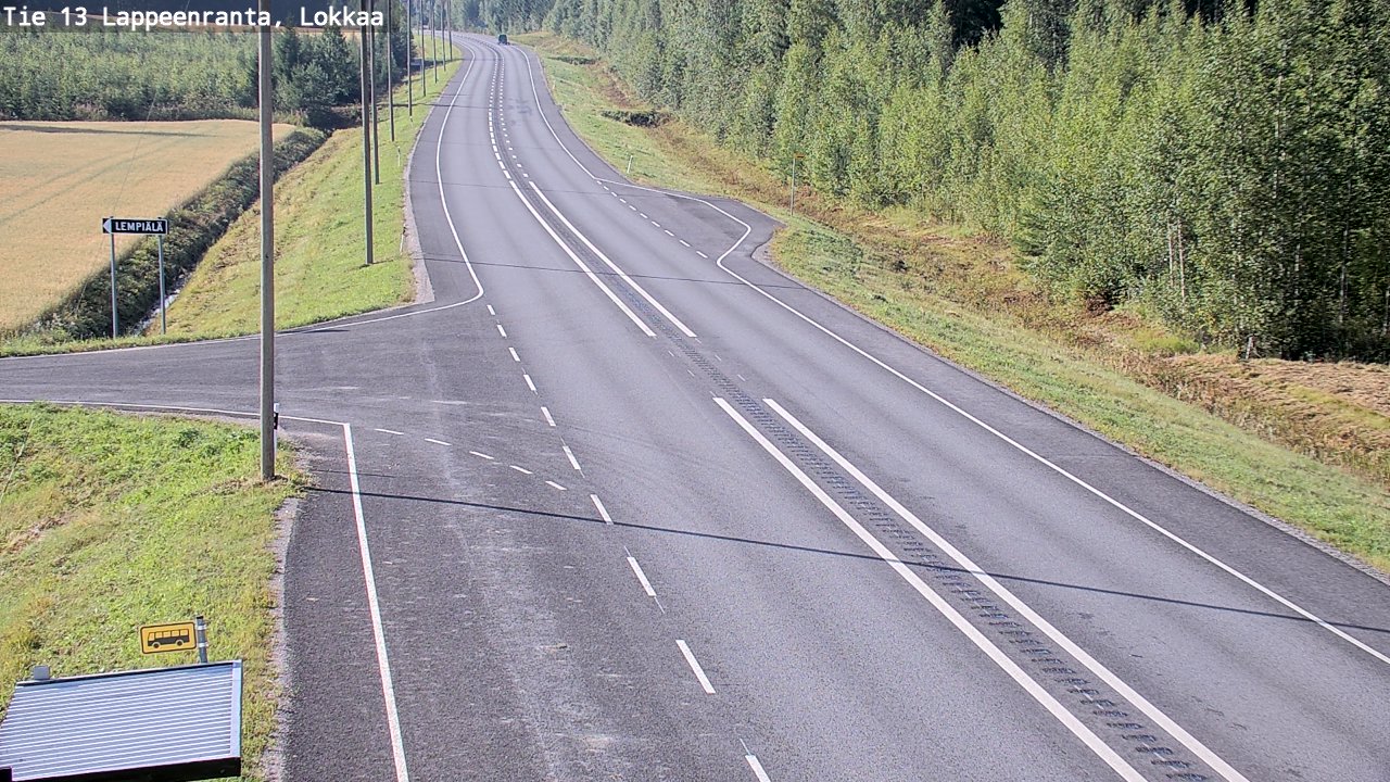 Weather Camera Image Road 13 Lokkaa straight, Lappeenranta, Etelä-Karjala