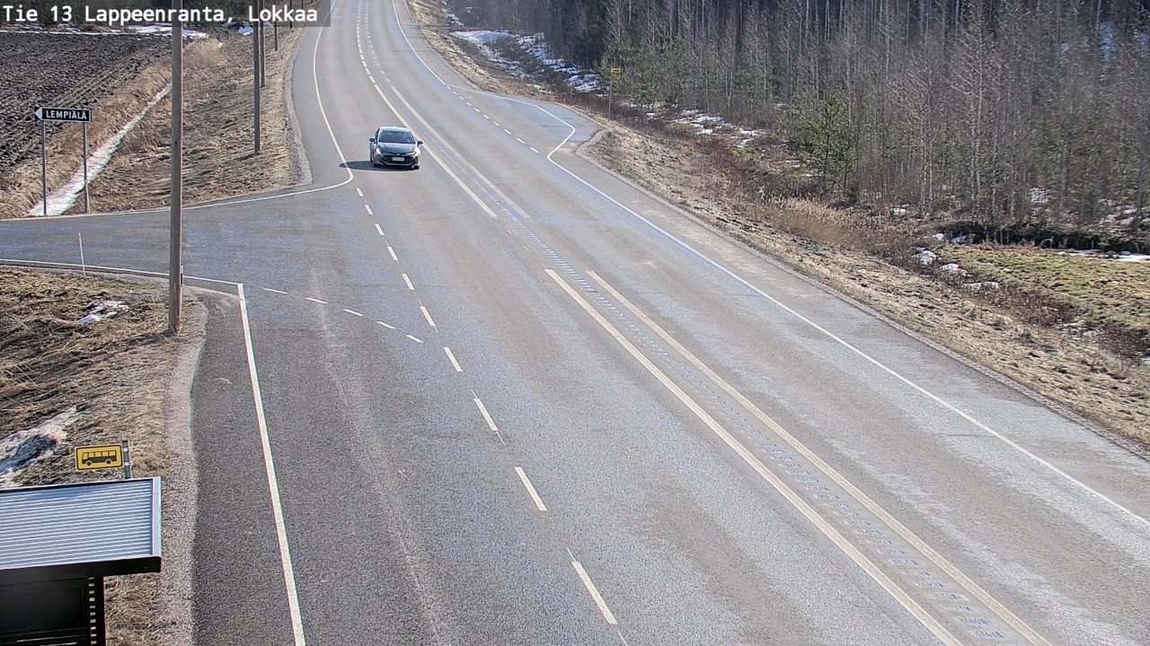 Weather Camera Image Road 13 Lokkaa straight, Lappeenranta, Etelä-Karjala