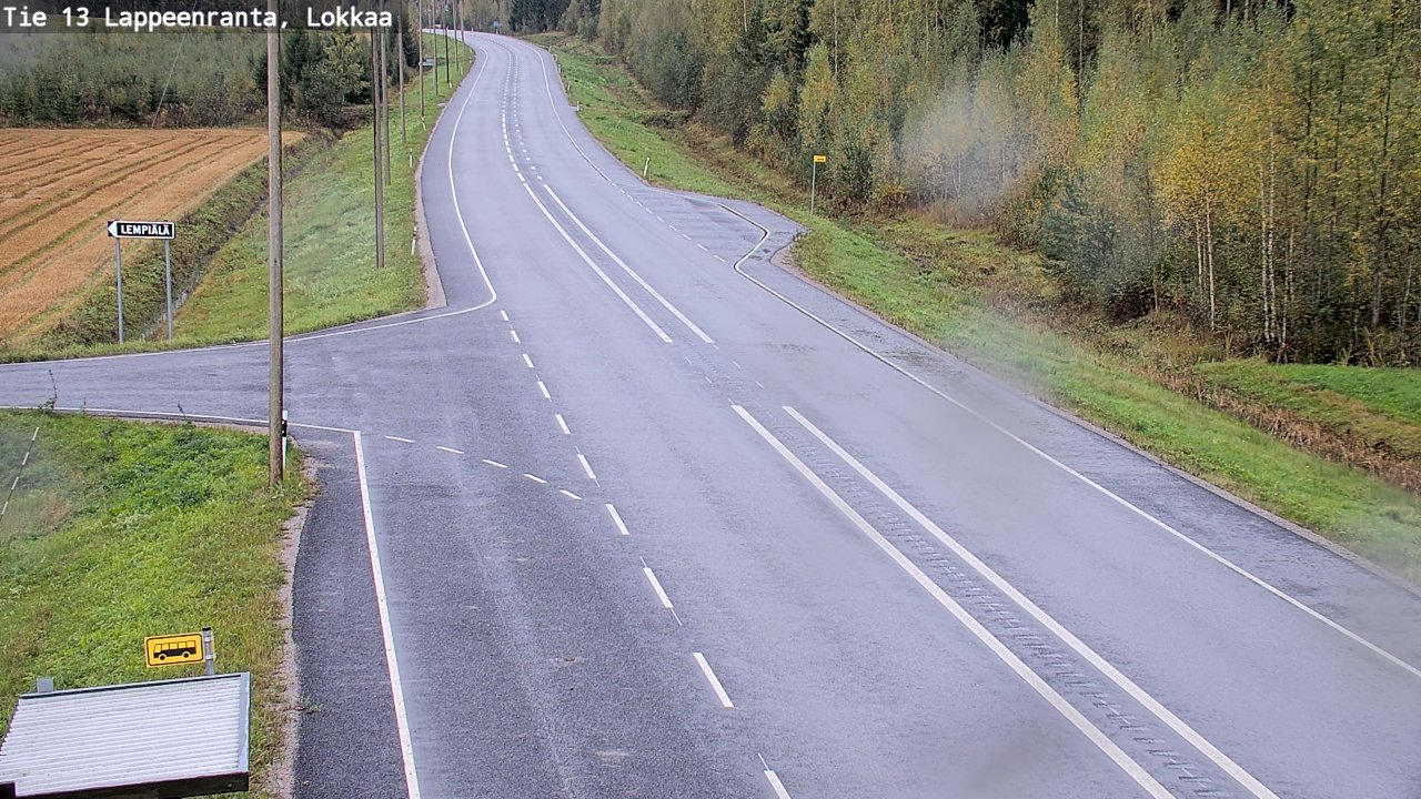 Weather Camera Image Road 13 Lokkaa straight, Lappeenranta, Etelä-Karjala
