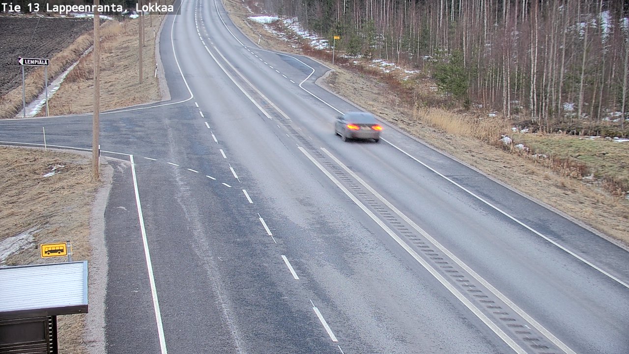 Weather Camera Image Road 13 Lokkaa straight, Lappeenranta, Etelä-Karjala
