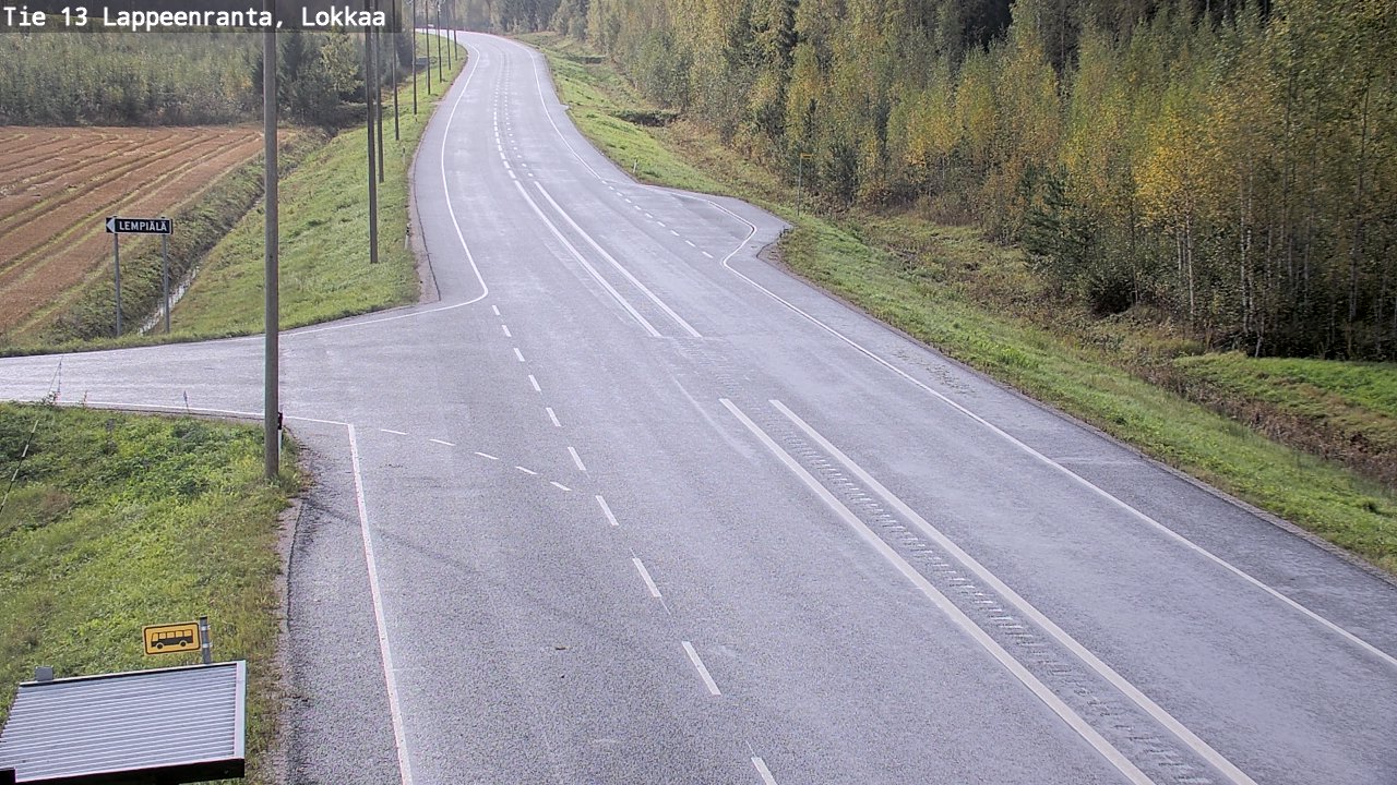 Weather Camera Image Väg 13 Lokkaa rakan, Lappeenranta, Etelä-Karjala