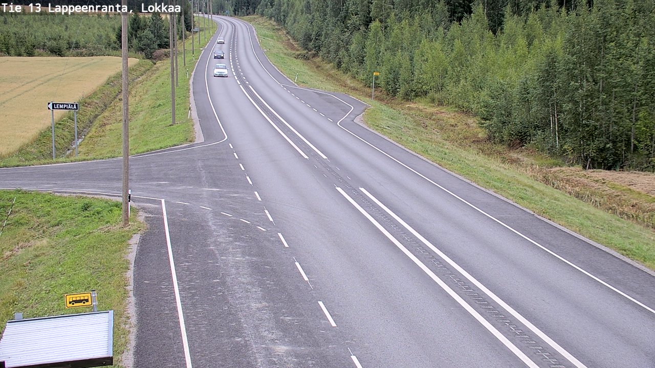 Weather Camera Image Road 13 Lokkaa straight, Lappeenranta, Etelä-Karjala