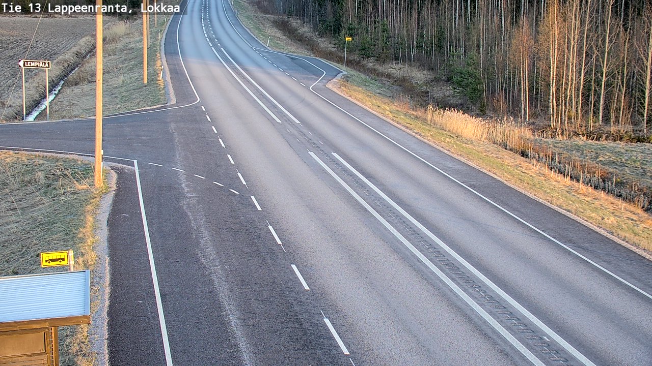 Weather Camera Image Väg 13 Lokkaa rakan, Lappeenranta, Etelä-Karjala