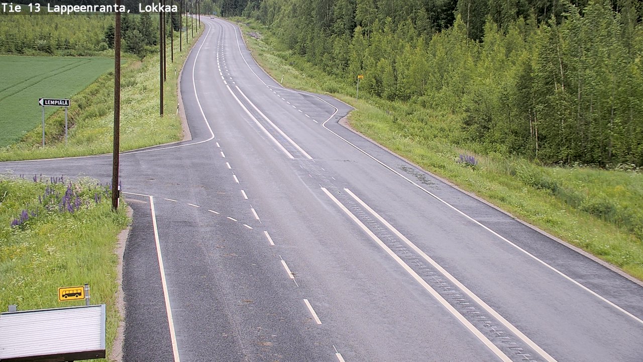 Weather Camera Image Väg 13 Lokkaa rakan, Lappeenranta, Etelä-Karjala