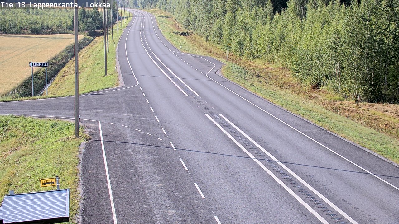 Weather Camera Image Road 13 Lokkaa straight, Lappeenranta, Etelä-Karjala