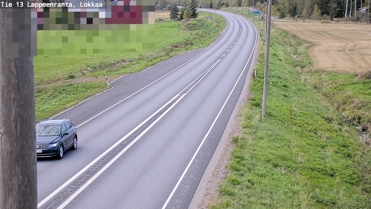 Kelikamerat Kuva Tie 13 Lokkaan suora, Lappeenranta, Etelä-Karjala