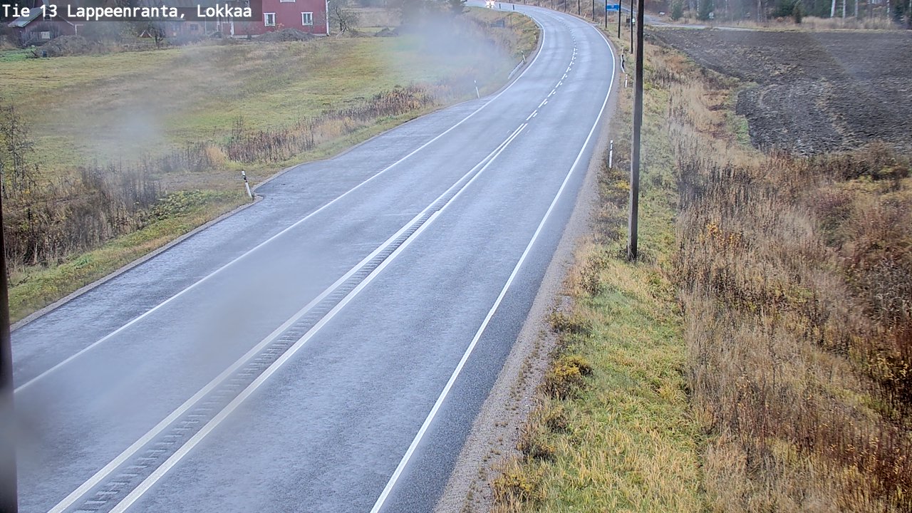 Weather Camera Image Road 13 Lokkaa straight, Lappeenranta, Etelä-Karjala