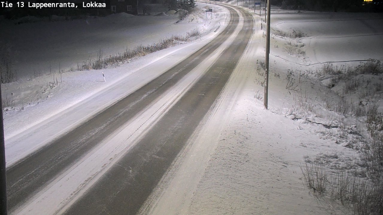 Weather Camera Image Road 13 Lokkaa straight, Lappeenranta, Etelä-Karjala