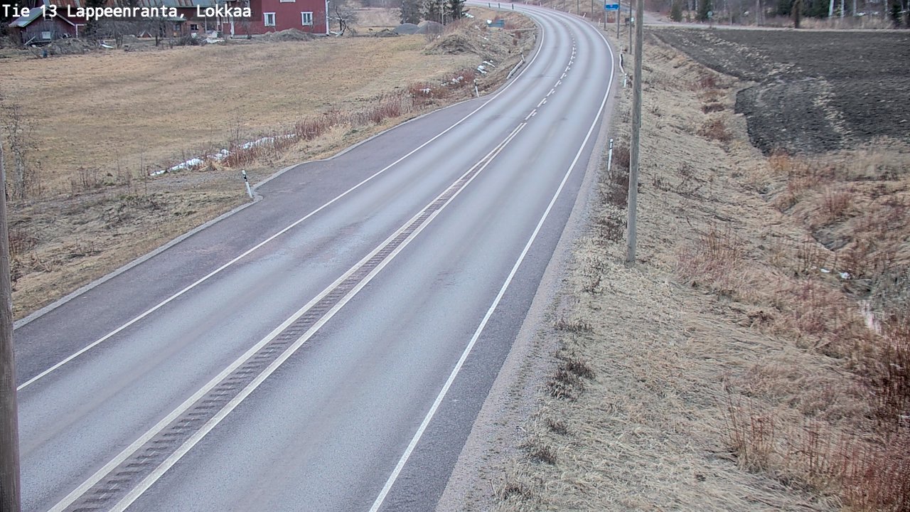 Weather Camera Image Road 13 Lokkaa straight, Lappeenranta, Etelä-Karjala