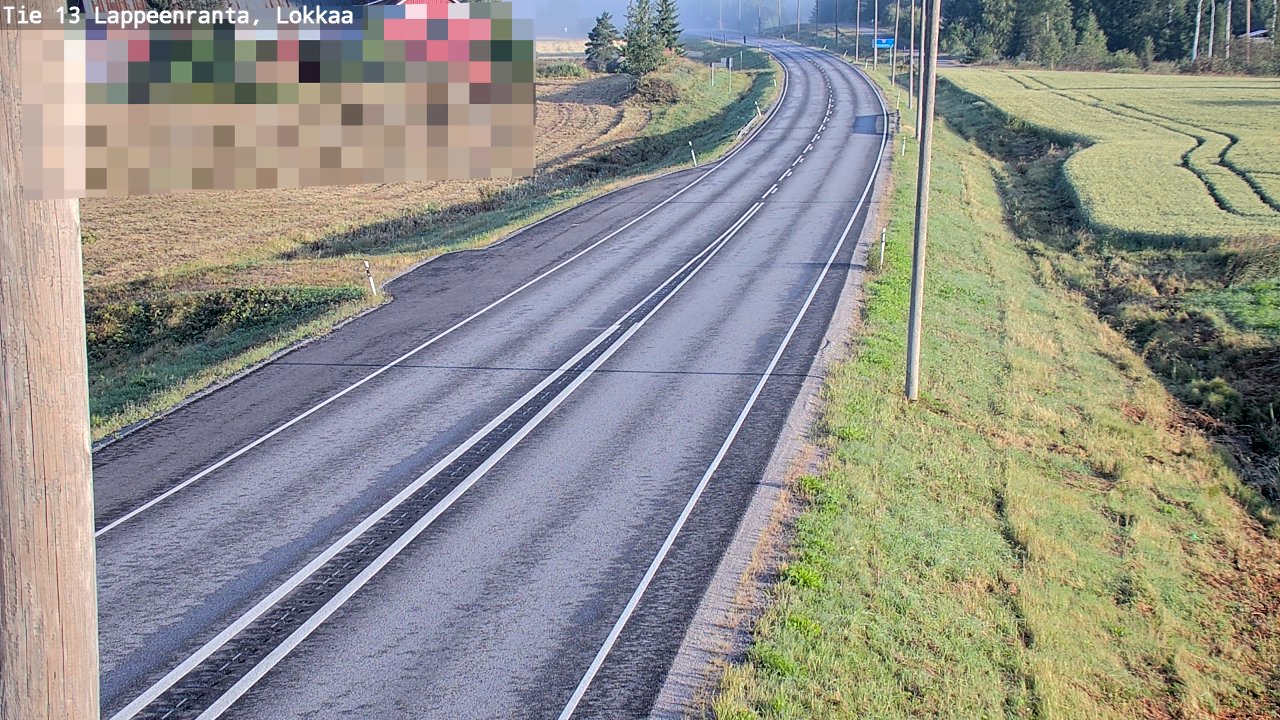 Weather Camera Image Road 13 Lokkaa straight, Lappeenranta, Etelä-Karjala