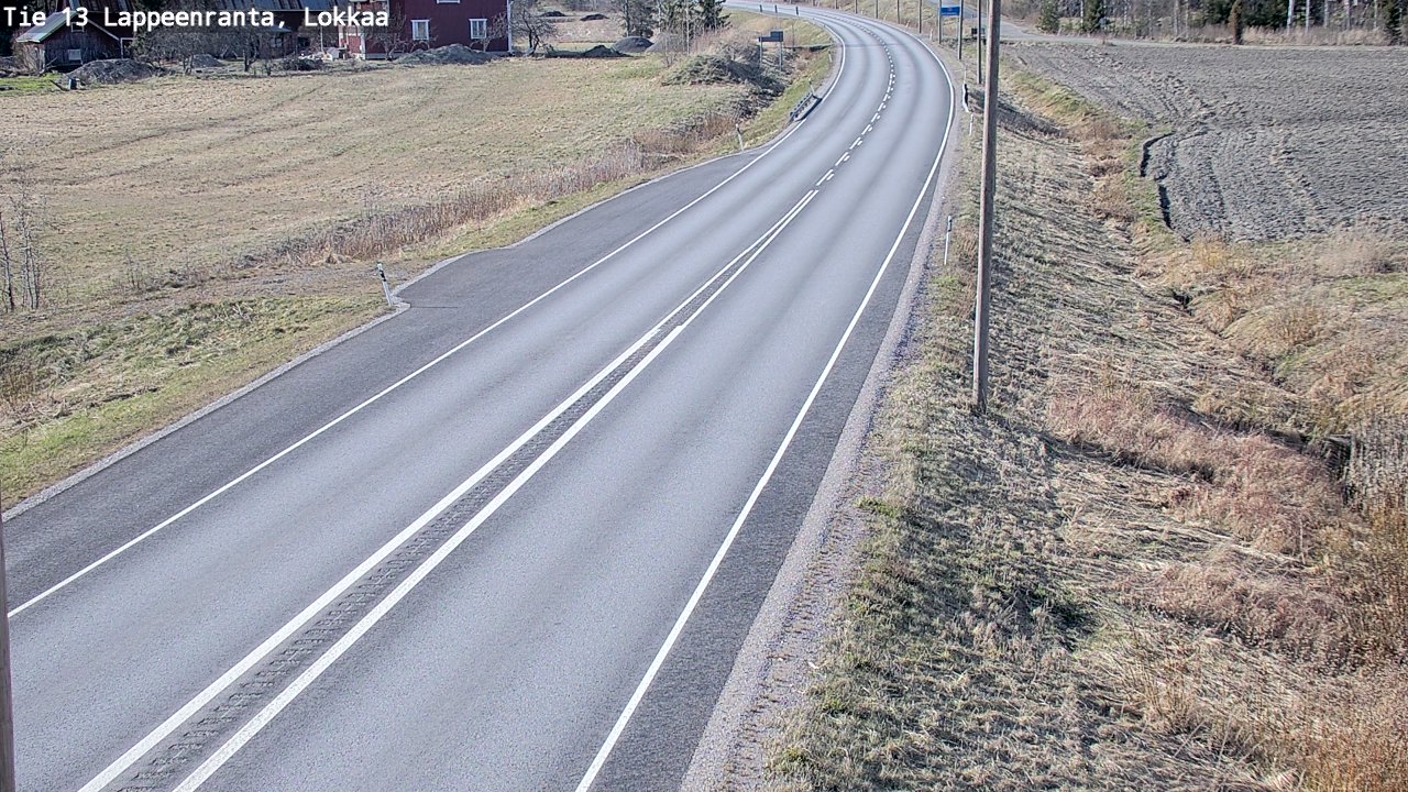 Weather Camera Image Väg 13 Lokkaa rakan, Lappeenranta, Etelä-Karjala