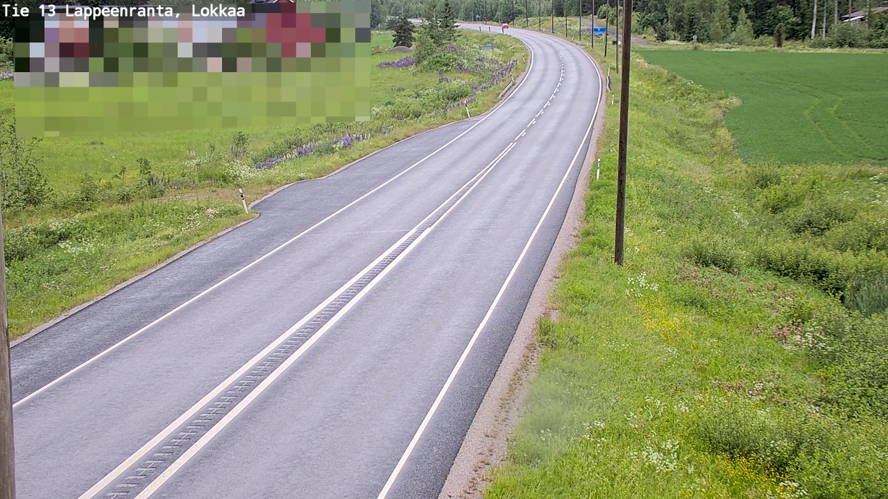 Weather Camera Image Väg 13 Lokkaa rakan, Lappeenranta, Etelä-Karjala