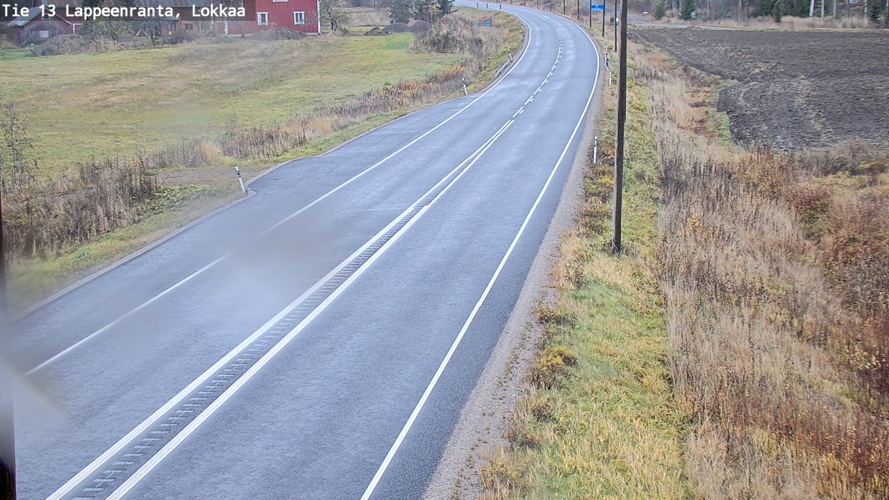 Weather Camera Image Väg 13 Lokkaa rakan, Lappeenranta, Etelä-Karjala