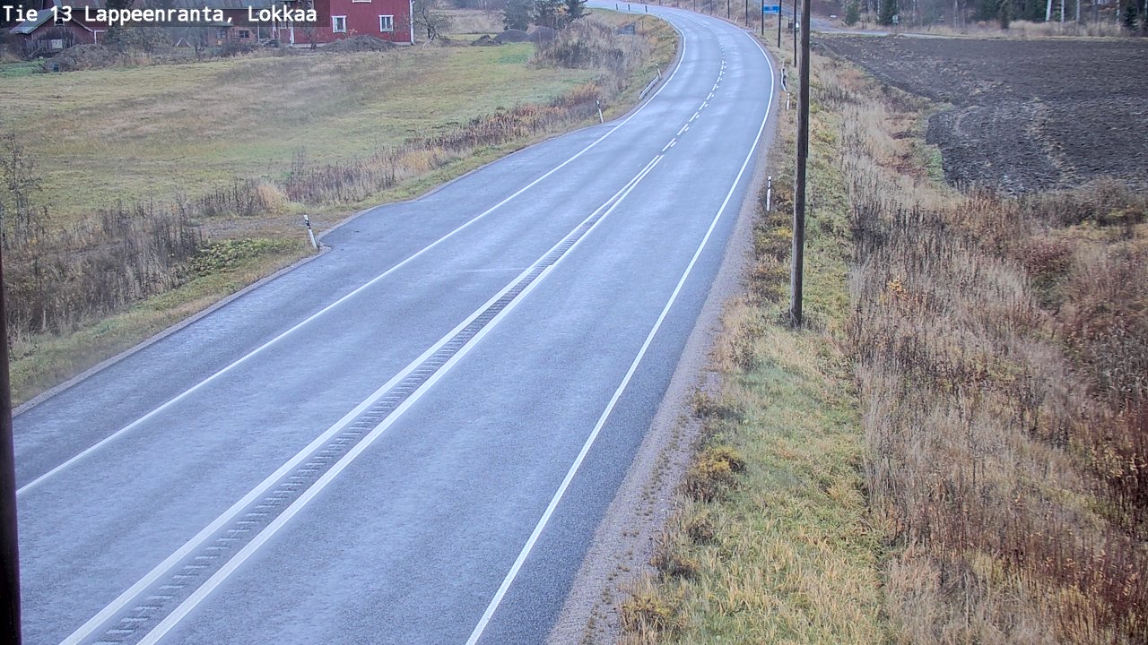 Weather Camera Image Väg 13 Lokkaa rakan, Lappeenranta, Etelä-Karjala